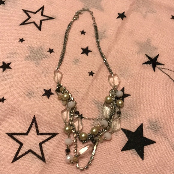 Jewelry - Very cute pink and silver necklace. Faux pearl